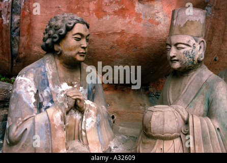 Buddhistischen Höhle Schnitzereien an Dazu China 2 Stockfoto