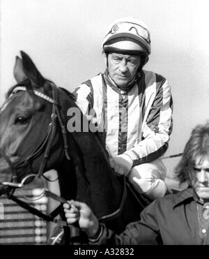 Jahrgang 1970er UK Newmarket Racecourse Jockey Frankie Durr Stockfoto