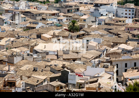 Dächer in der Stadt von Pollenca auf der Insel Mallorca Stockfoto