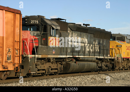 Übermalt südliche pazifische Lokomotiven North Palm Springs USA Stockfoto