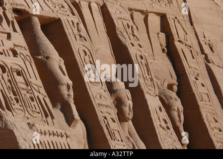 Hathor Tempel der Königin Nefertari in Abu Simbel nahe Assuan, Ägypten Stockfoto