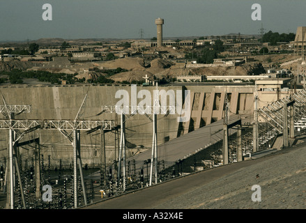 Assuan-Staudamm in Ägypten 1989 Stockfoto