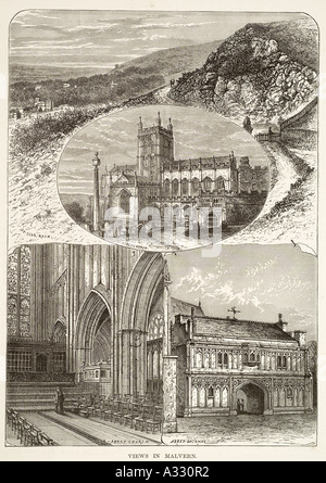 GREAT MALVERN WORCESTERSHIRE THE PRIORY verschiedene Ansichten ländlichen pastorale UK United Kingdom GB Großbritannien EU Europäische Union Europa Stockfoto