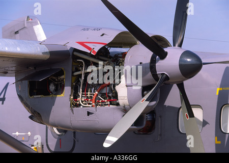 Turboprop-Triebwerk von Pratt & Whitney PT6A-65BPZL & Hartzell Propellerblätter auf eine PZL Mielec Z-28 Bryza, betrieben von der polnischen Marine Stockfoto