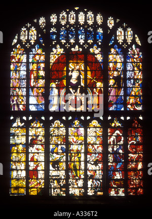Das Urteil (west) Fenster in Str. Marys Kirche in der Cotswold Stadt Fairford, Gloucestershire Stockfoto