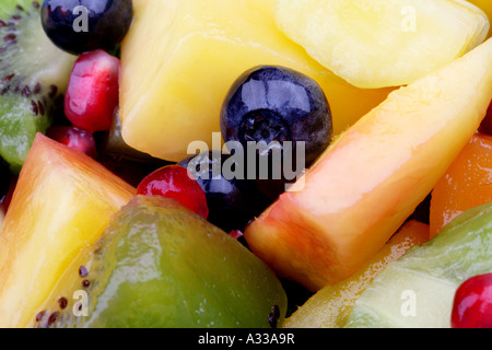 Frisch zubereitete oder Schüssel der gesunden Tropischer Obstsalat mit Keine Personen Stockfoto