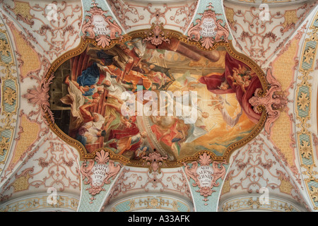 "Fresco Decke" in der Kirche von St. Peter, München Stockfoto