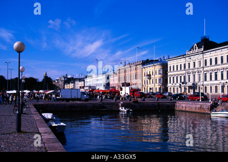 Kauppatori Markt- und Esplanade Gebäude in Helsinki Finnland Stockfoto