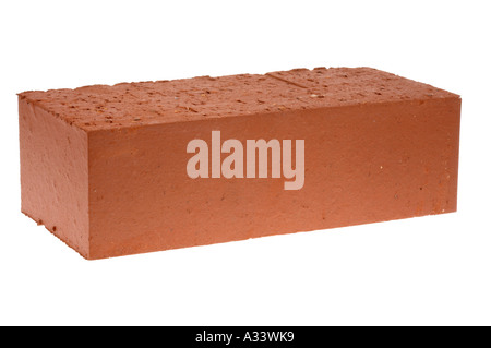 Roten Vollziegel auf weißem Hintergrund Stockfoto