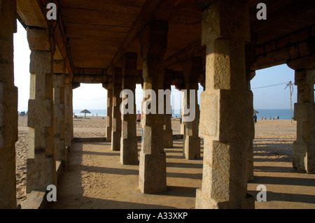 ALTE STEIN-STRUKTUR VON TRAVANCORE KÖNIGREICH IN SANGHUMUGHOM STRAND TRIVANDRUM Stockfoto