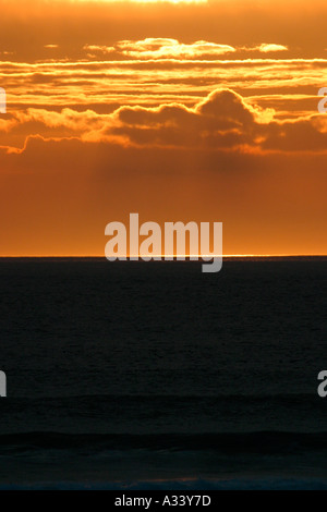 Sonnenuntergang über Machirs Bay Islay Argyll Schottland Stockfoto