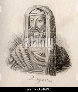 Diogenes von Sinope, aka Diogenes der Zyniker, c 412 oder 404-323 v. Chr.. Der griechische Philosoph Stockfoto