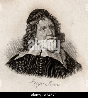 Inigo Jones, 1573 - 1652. Englischer Künstler, Architekten und Designer. Durch J W Koch eingraviert Stockfoto