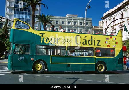 Cadiz Touristen Bus, Cadiz, Spanien Stockfoto