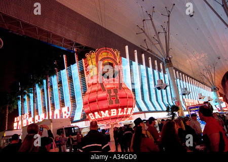 Fantastische Lichtshow am alten Strip Freemont Street Las Vegas Nevada, USA Stockfoto