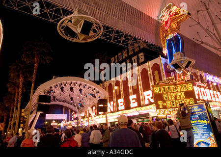 Fantastische Lichtshow am alten Strip Freemont Street Las Vegas Nevada, USA Stockfoto