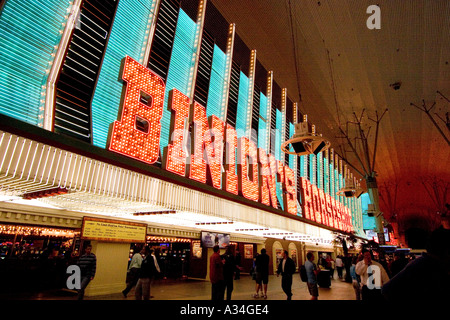 Fantastische Lichtshow am alten Strip Freemont Street Las Vegas Nevada, USA Stockfoto