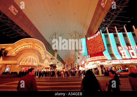 Fantastische Lichtshow am alten Strip Freemont Street Las Vegas Nevada, USA Stockfoto