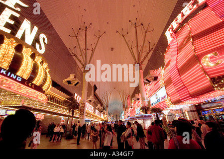 Fantastische Lichtshow am alten Strip Freemont Street Las Vegas Nevada, USA Stockfoto