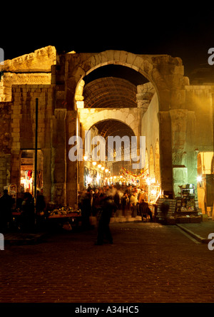 Westlichen Tor des Tempels von Nacht-Damaskus-Syrien Stockfoto