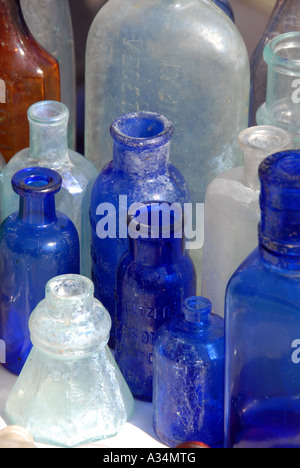 Vintage Glas-Flaschen Stockfoto