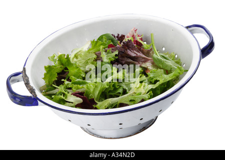 Gemischter Salat in Sieb Stockfoto