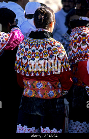 Frauen in Tracht Grönland Stockfoto