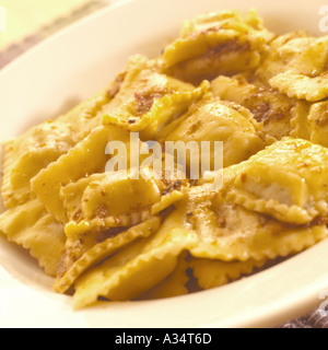 Piemontese nördlichen italienisches Ravioli mit mit Soße Agnolotti Con Sugo d arrosto Stockfoto