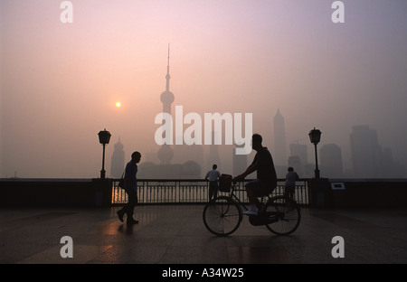 Morgen auf den Bund, Shanghai, China Stockfoto