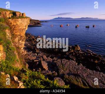 Blick auf Rum von Elgol, Isle Of Skye Highland, Schottland, UK Stockfoto