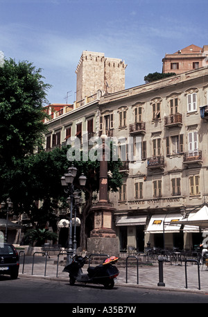 Piazza Yenne in Cagliari-Sardinien Stockfoto