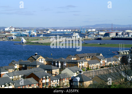 Blick über die Bucht von Cardiff von Penarth Glamorgan Südwales Stockfoto