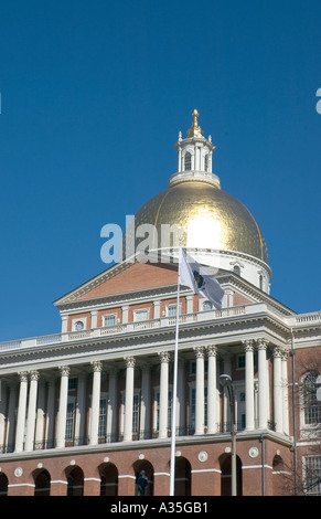 Den Wohnheimen Statehouse in Beacon Hill in Boston Stockfoto