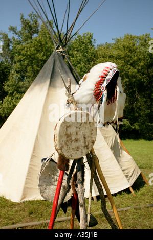 Tipi-Anzeige an der Lewis und Clark Expedition Gedenken an ft. Calhoun, Nebraska Stockfoto