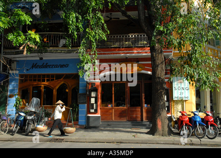 Trendigen Nha Tho Street im alten Viertel Bezirk Stadt Hanoi Vietnam Stockfoto