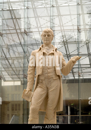 Statue von Robert Burns vor der State Library Adelaide south australia Stockfoto