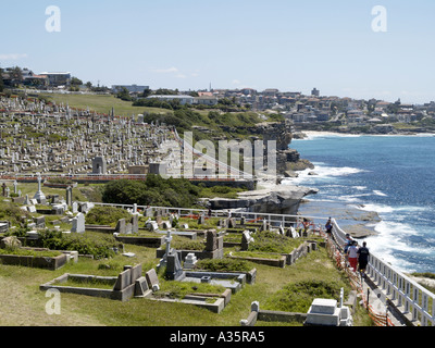 Waverley Friedhof und Küsten Fuß weg in der Nähe von Coogee Beach in New South Wales, Australien Stockfoto