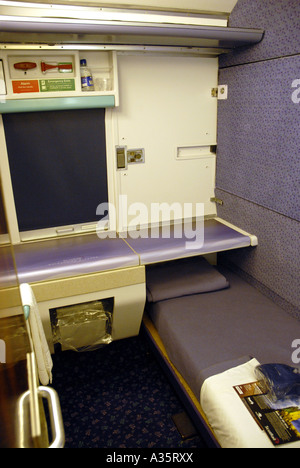 First Class-Kabine auf einem ersten ScotRail Nachtzug von Inverness nach London Euston Stockfoto