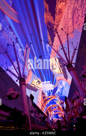 Fantastische Lichtshow am alten Strip Freemont Street Las Vegas Nevada, USA Stockfoto