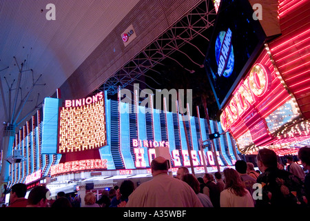 Fantastische Lichtshow am alten Strip Freemont Street Las Vegas Nevada, USA Stockfoto