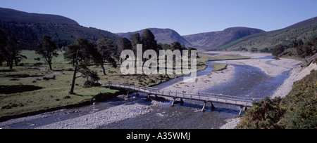 Die alte Brücke, Glen Feshie. Cairngorm National Park. Schottland.  GPAN 0038 Stockfoto