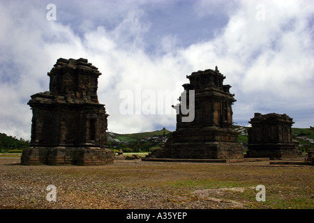 Candi Arjuna Komplex im Dieng Plateau in Zentral-Java Indonesien Stockfoto