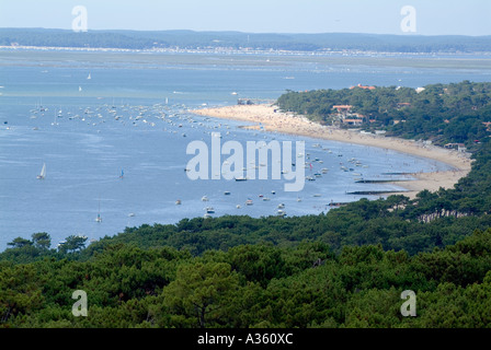 Das Bassin d Arcachon von Pyla große Sanddüne in Frankreich Aquitanien Stockfoto