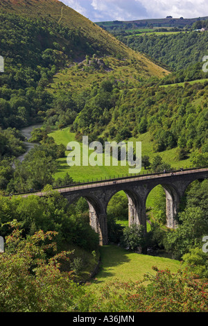 Monsal Viadukt aus Monsal Kopf, Monsal Dale, Peak District National Park, Derbyshire, England Stockfoto