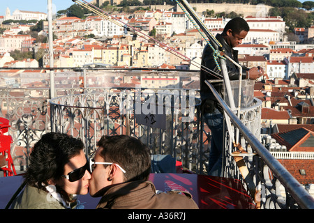 Romantik über Lissabon, Portugal Stockfoto