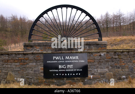 Am Eingang zum Big Pit National Coal Museum Blaenavon South Wales UK anzeigen Stockfoto