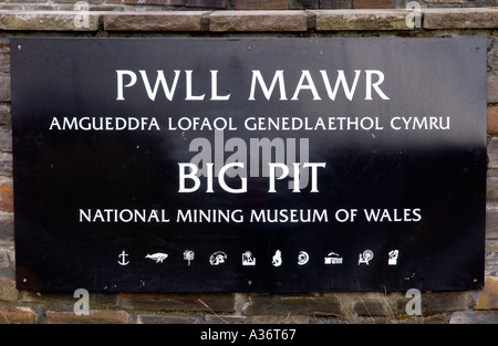 Am Eingang zum Big Pit National Coal Museum Blaenavon South Wales UK anzeigen Stockfoto