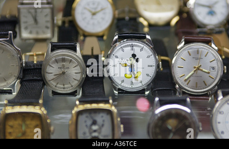 Mickey-Mouse-Rolex-Uhr, eine Fälschung Stockfoto