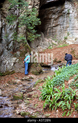 Forra del Brasa ". Schlucht in Panoramastraße von Tremosine Tal. Gardasee Stockfoto