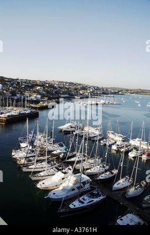 Falmouth Cornwall Luftbild von der Spitze des Aussichtsturmes im National Maritime Museum Stockfoto